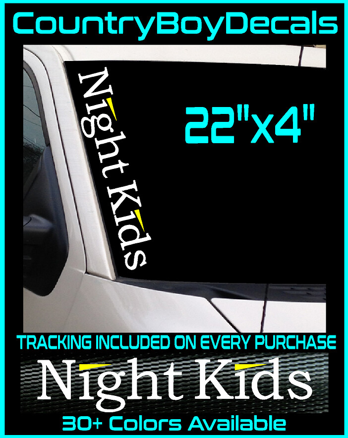 NIGHT KIDS 22″ Windshield Vinyl Decal Sticker JDM Car Initial D Boost Turbo GT