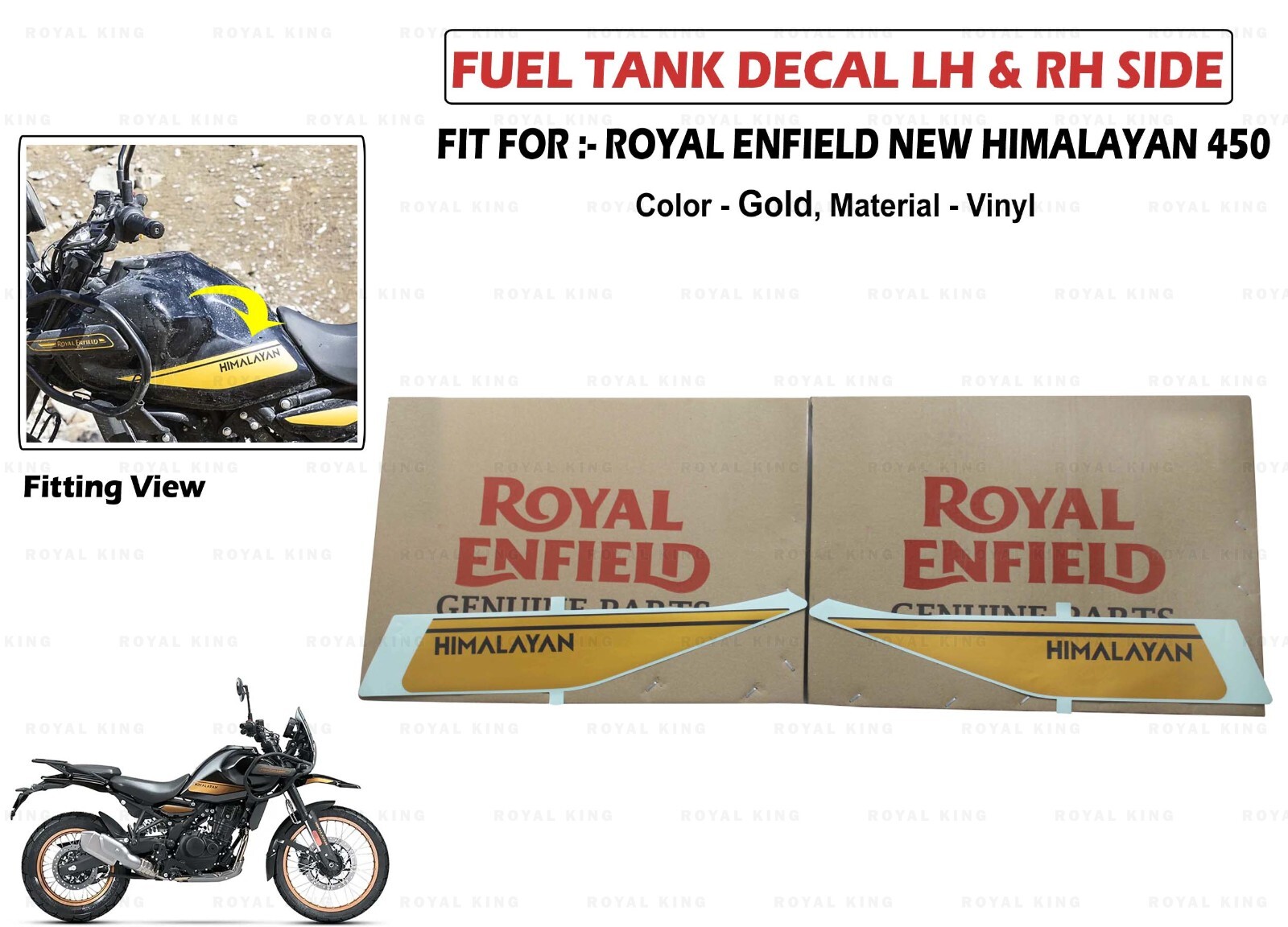 For Royal Enfield New “Himalayan 450 Fuel Tank Decal Left & Right Side”