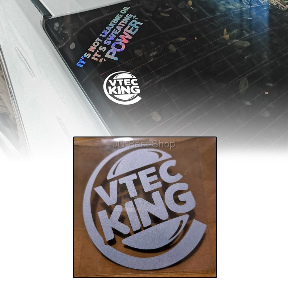 Sticker JDM Style Vtec King Dicut Vinyl Car For Honda Sports Reflective White 1p