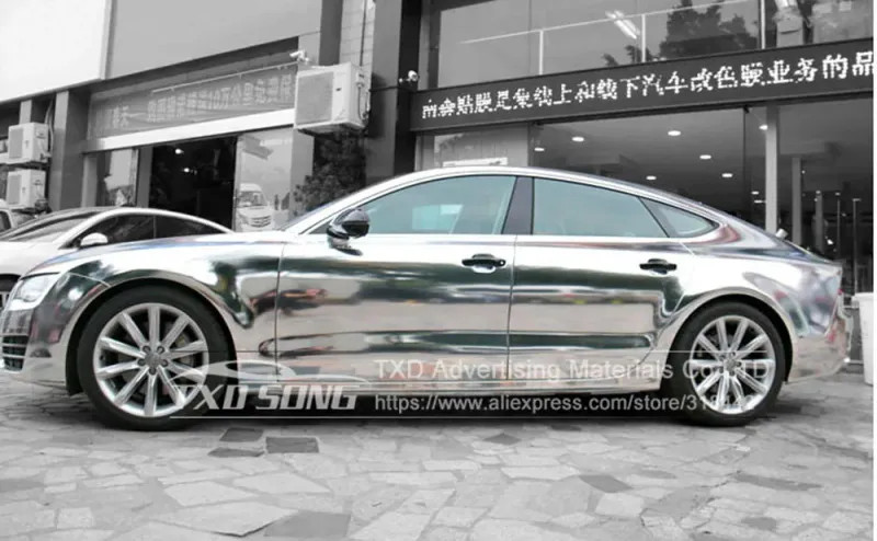 New Silver Mirror Chrome Wrap Film High Stretchable Vinyl Decal 10/20/30x152cm