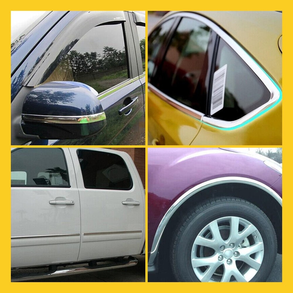 Universal Chrome Molding Trim Car Door Body Guard Scratch Protector Strip Decor