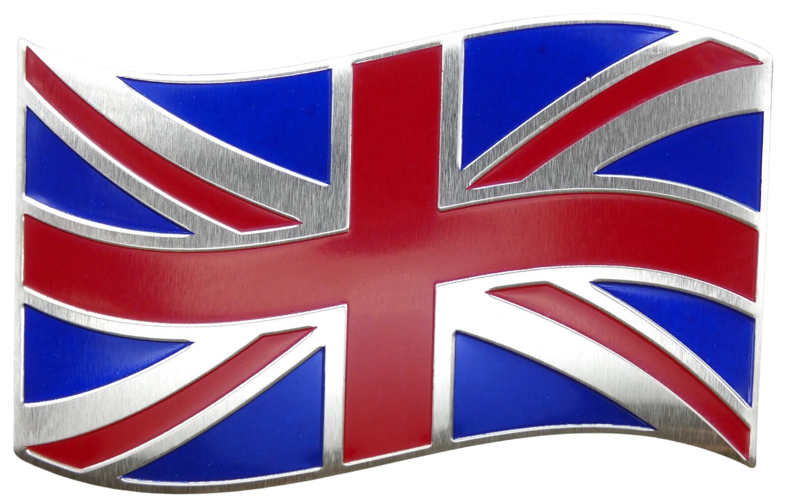 ALUMINUM United Kingdom Flag Wavy Car Sticker Decal Emblem England 3.12″ x 1.75″