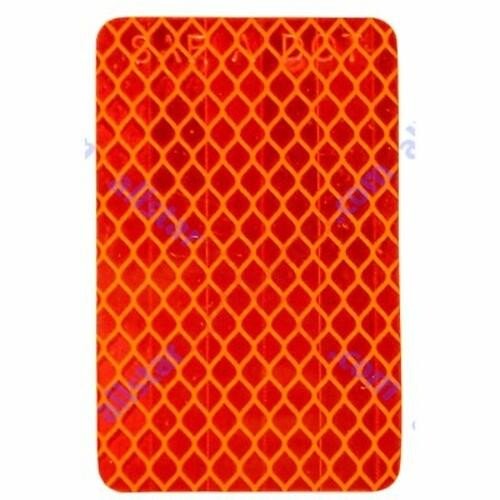 Amber/Red 2×3″ Rectangle High Visibility Reflective Stick-On Reflector DOT-SAE