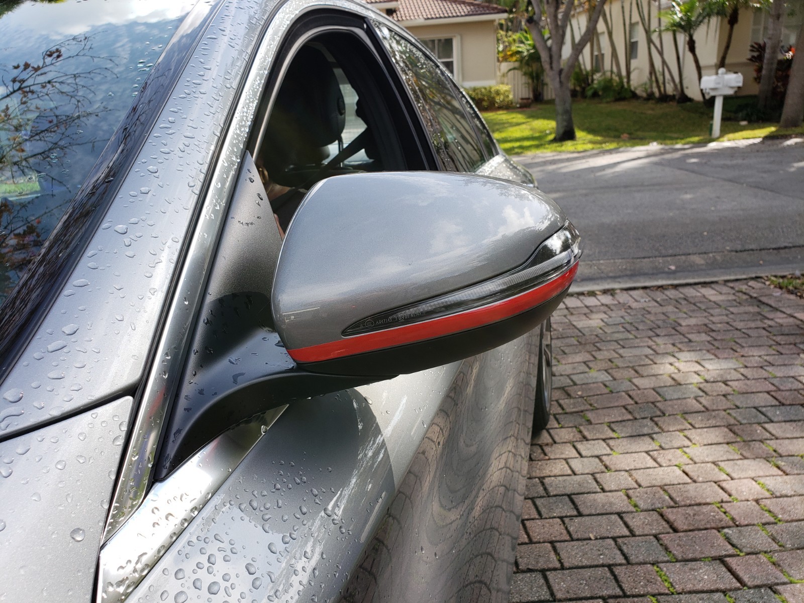 “AMG F1 STYLE” 2X REFLECTIVE EXTERIOR AUTOMOTIVE MIRROR VINYL STRIPS VON-ENG