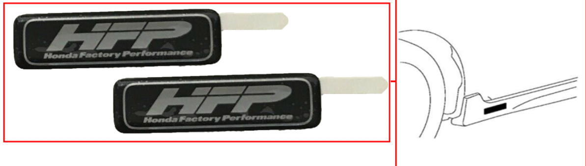 GENUINE HONDA OEM SIDE HONDA FACTORY PERFORMANCE (HFP) EMBLEMS (08F20-TS9-100A)