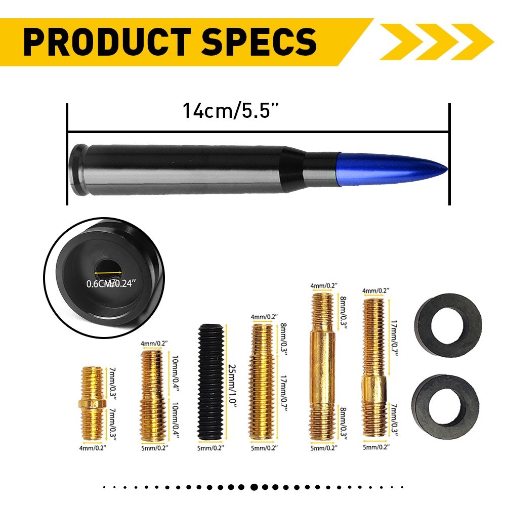 1/2Set CAR BLUE BULLET CAL 50 ANTENNA FIT SILVERADO CHEVY DODGE RAM FORD F150 F2