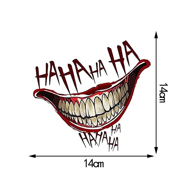 HAHAHA Joker Smile Mouth Decal Halloween Prank Auto Car Window Vinyl Sticker