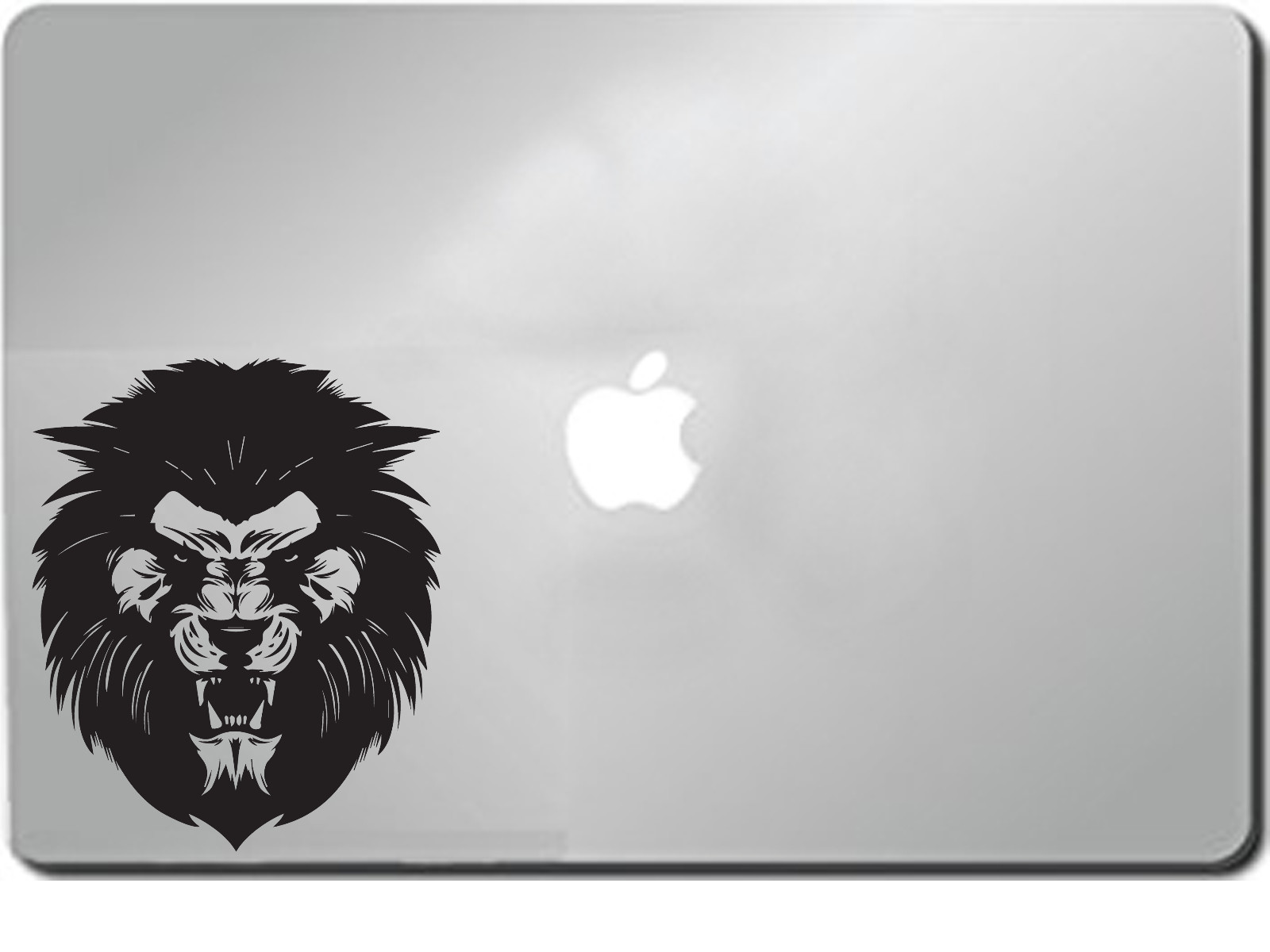 Tribal angry Lion Head Nice Silhouette laptop car truck 6″ Black