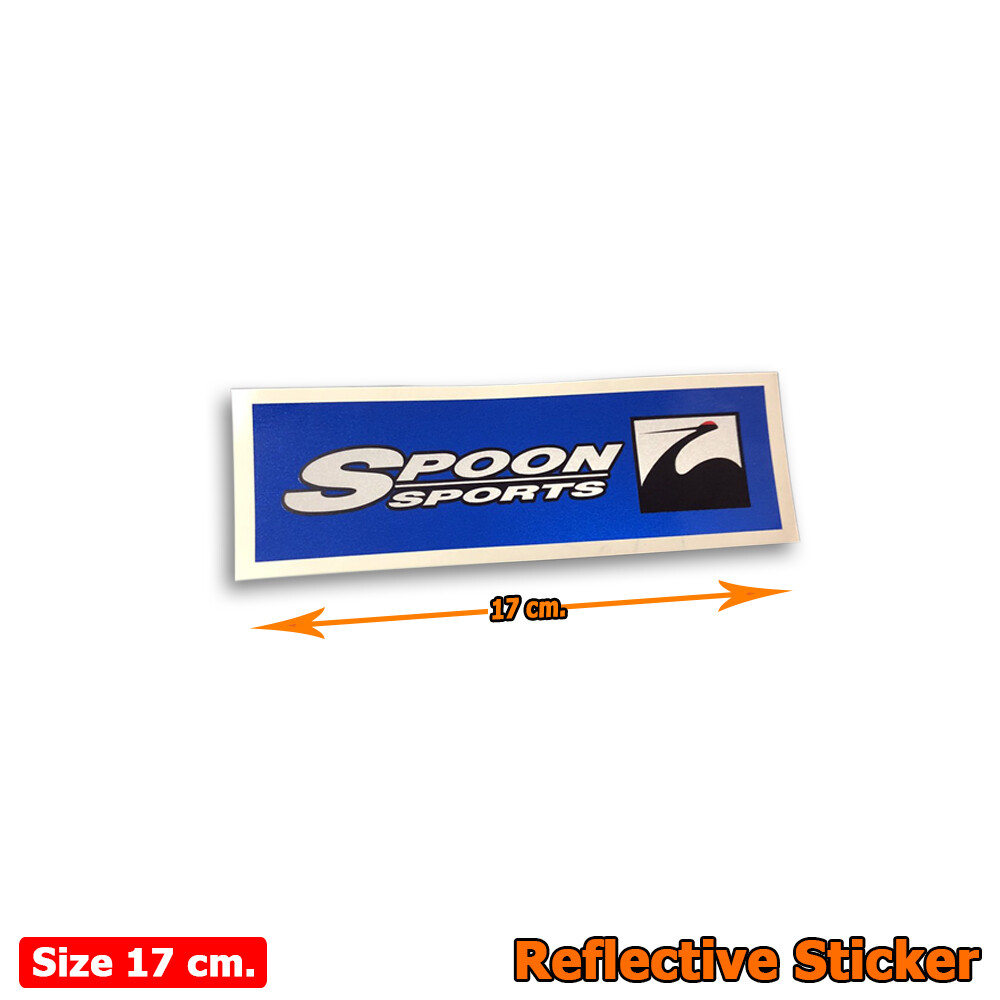 Spoon Sports Blue Reflective Sticker Graphic JDM Style Jap All Honda Car Racing