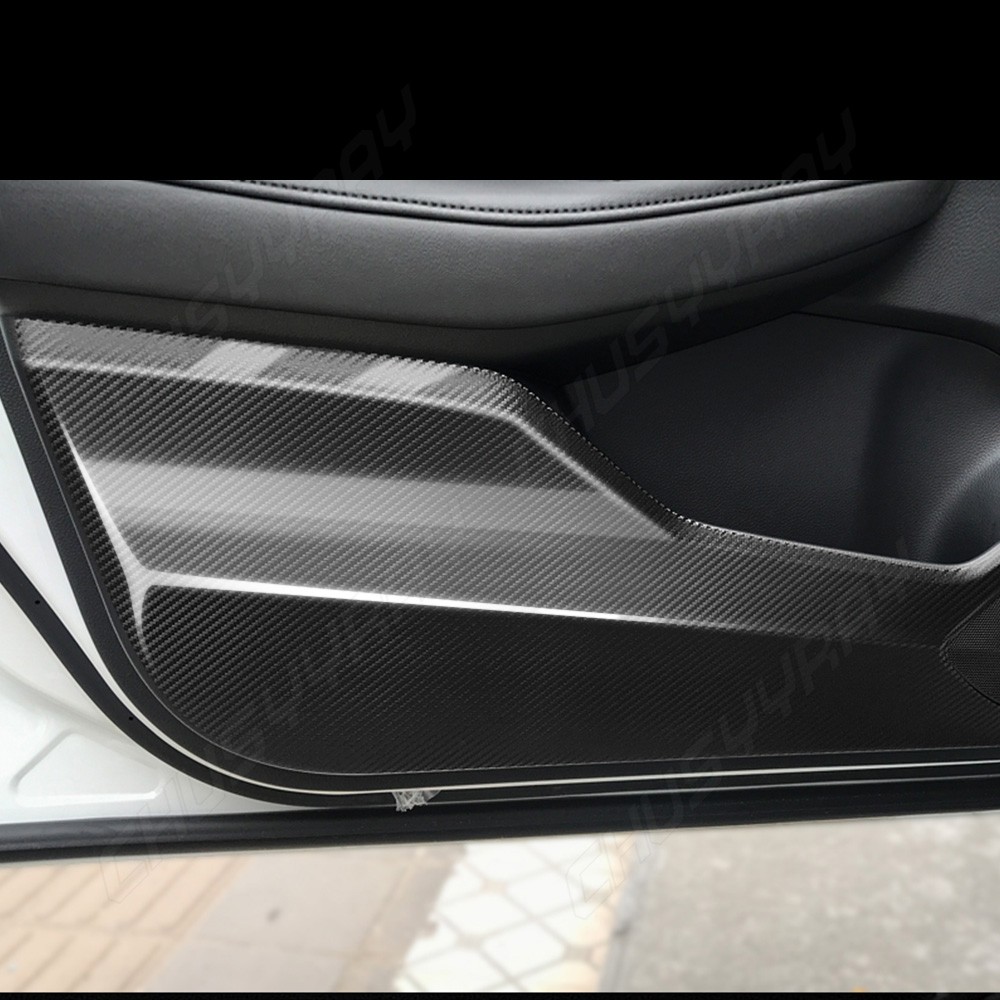Black Carbon Fiber Car Interior Panel Protector Sticker Accessories DIY Durable