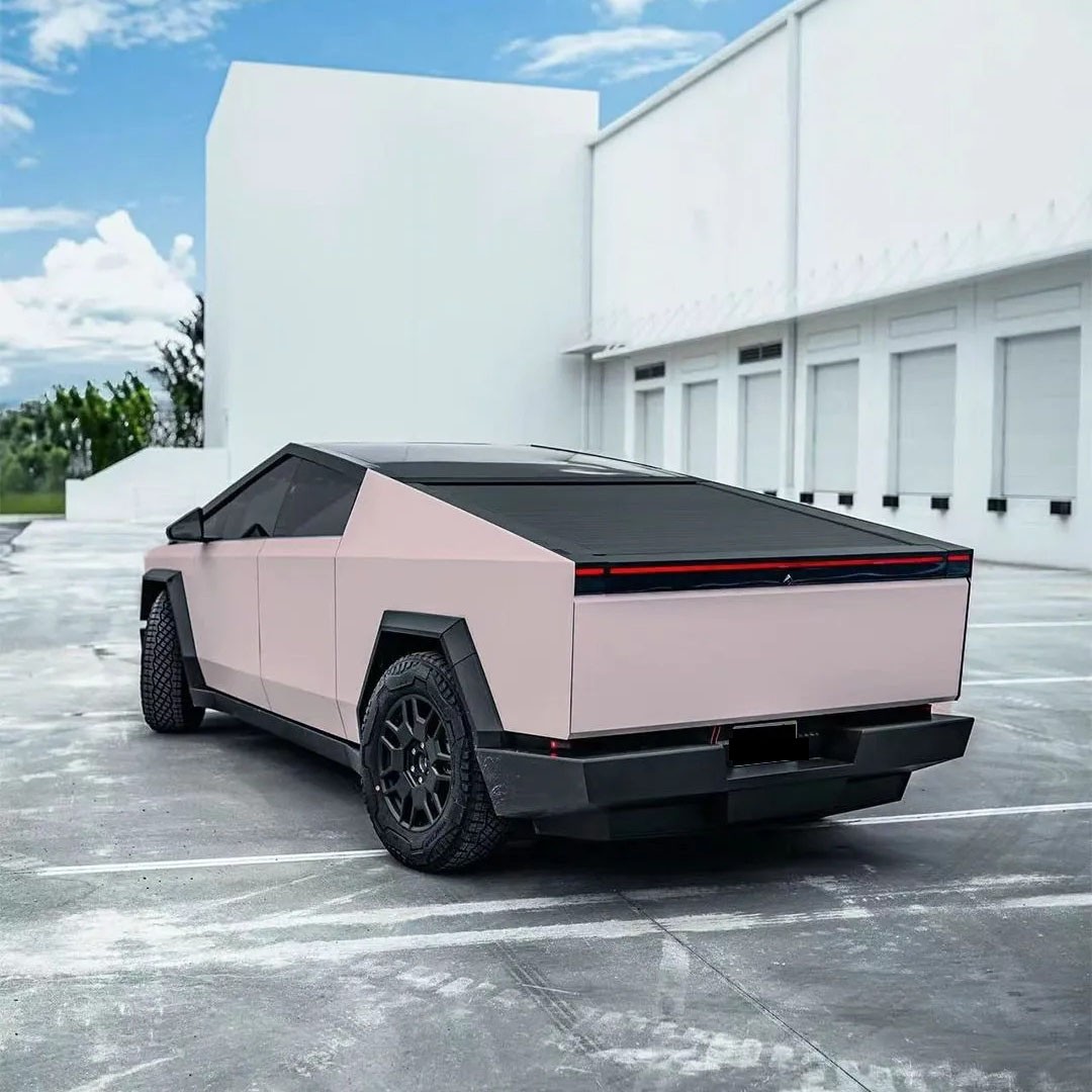 Cybertruck DIY PreCut PET Paint Protection Wrap Color Change Matte Peach Pink
