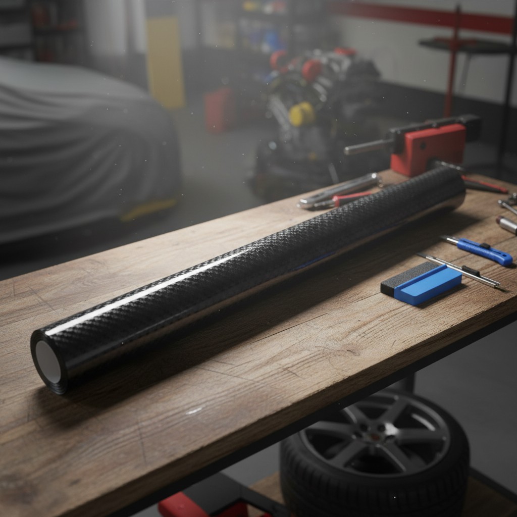 6D Carbon Fiber Vinyl Wrap – Easy Install & Air Release, 2″ x 30ft