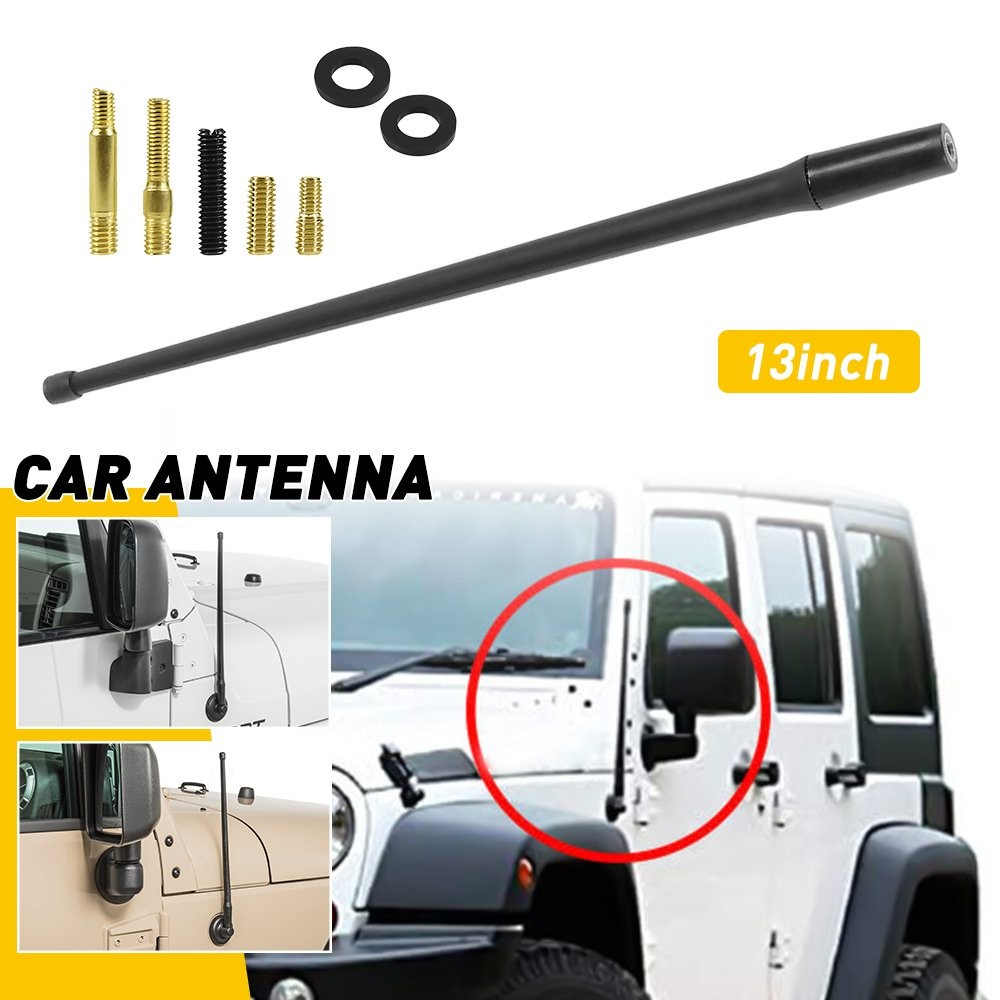 13″ Antenna Mast Black Power Radio AM/FM for Universal Car Motorcycles Bo N