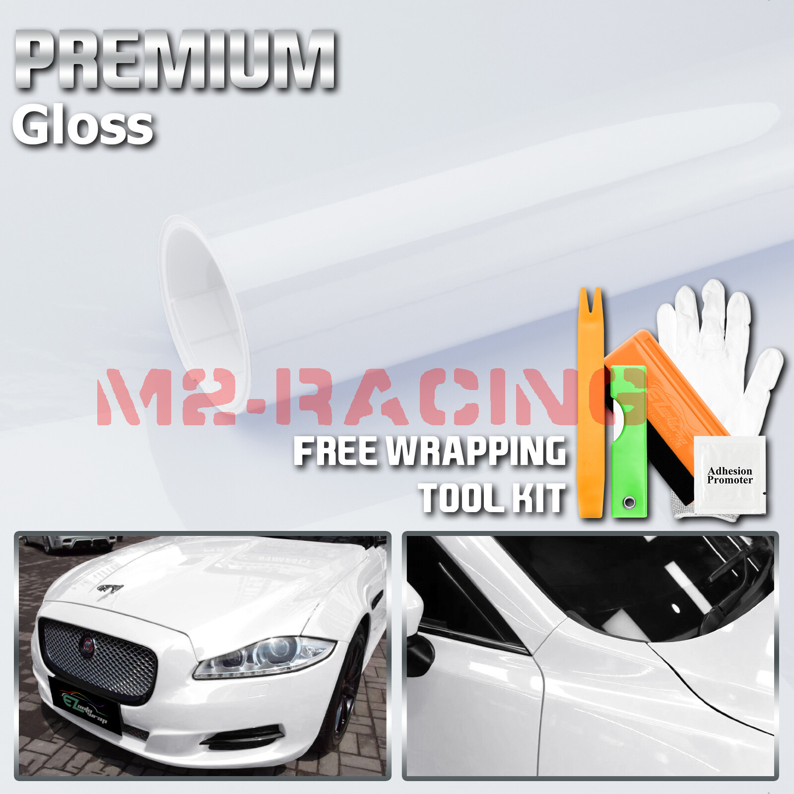 Gloss White Glossy Vinyl Car Wrap Sticker Decal Sheet Film DIY Bubble Free