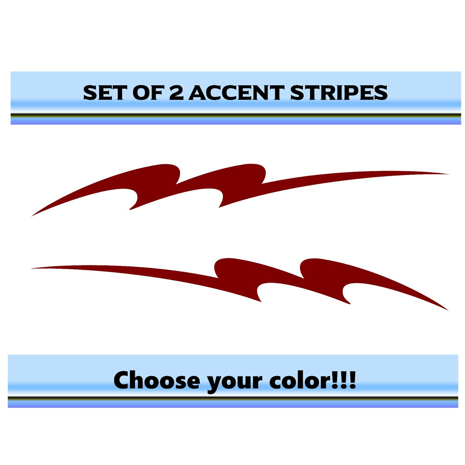 (2) RV Car Truck Pontoon Boat Trailer Side Accent Decals Graphics Stripes ST47