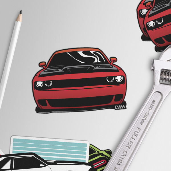 2008-2023 Dodge Challenger Front/Rear Decal/Sticker – Multiple Colors