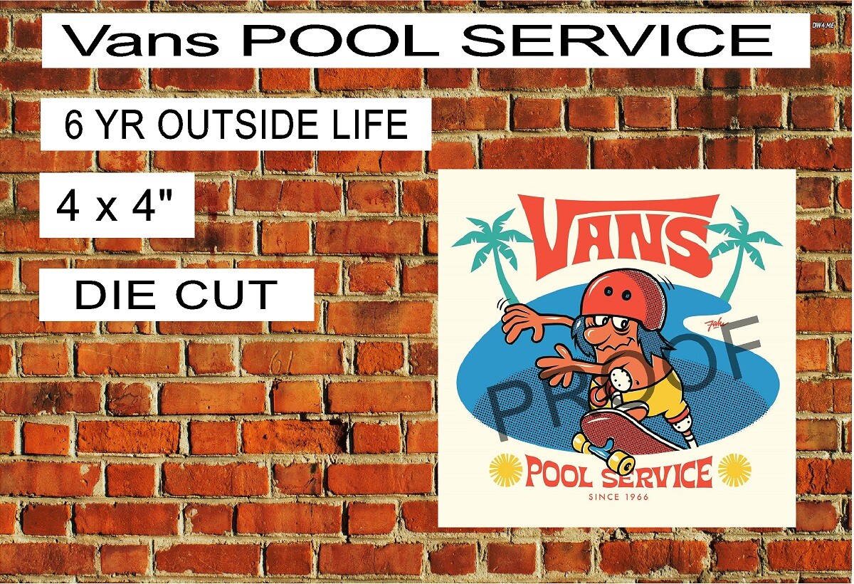 VANS POOL SERVICE RETRO DECAL REPRINT