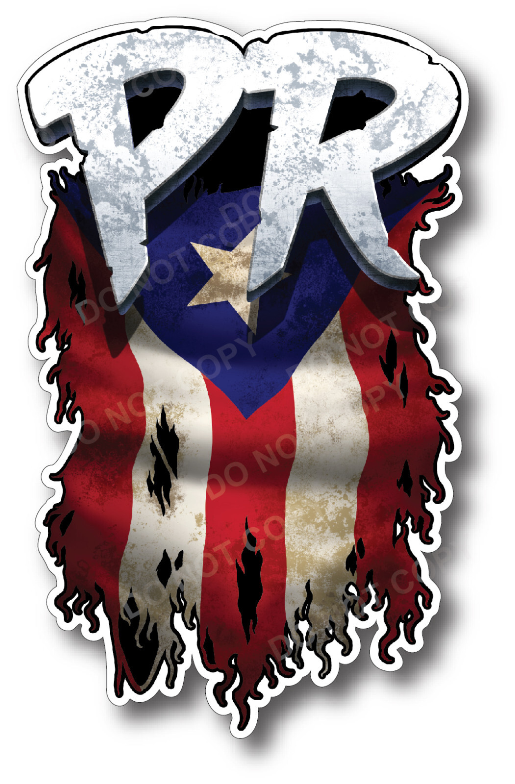 Puerto Rico Flag Decal Sticker Car Truck Rican Laptop Window Vehicle Auto Glass