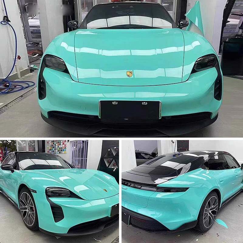 Crystal Gloss Tiffany Blue Vinyl Film Car Wrap Sticker Bubble Free Air Release