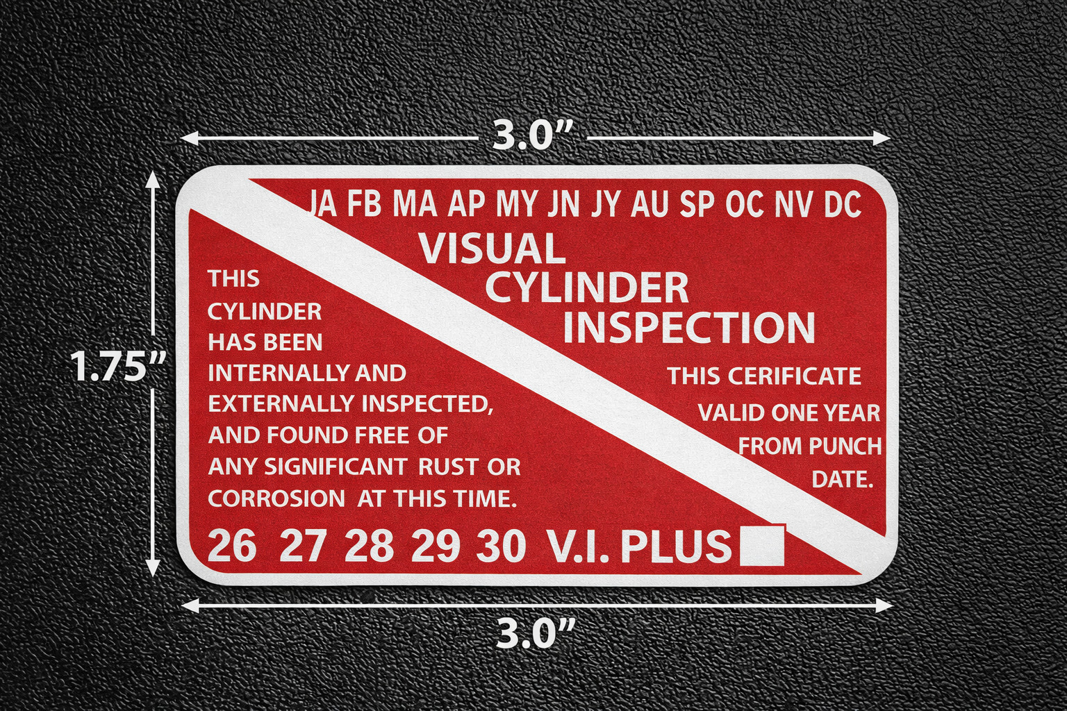 Scuba Tank Visual Inspection Stickers Years 2023-2029 20 Pack Stickers P962
