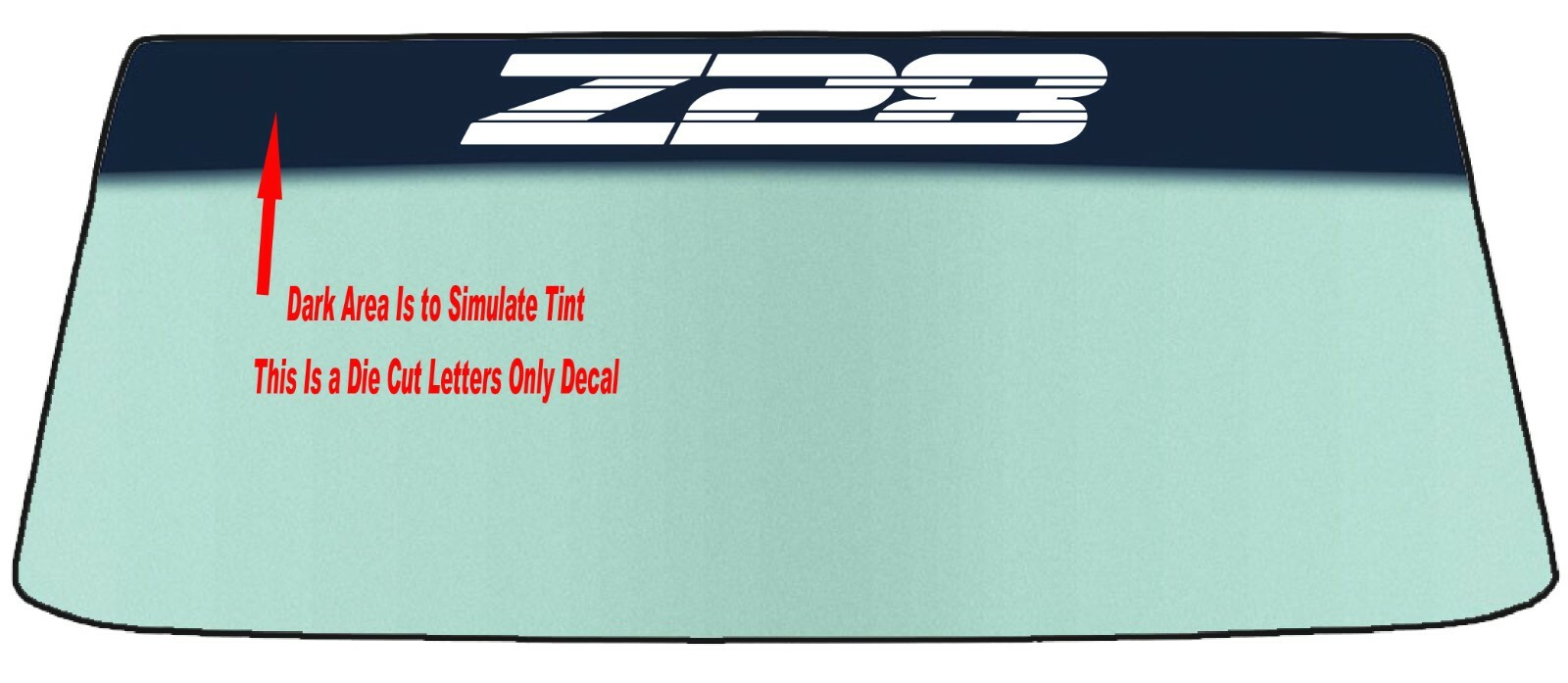 FITS CHEVY Z28 WINDSHIELD BANNER DIE CUT VINYL DECAL WITH APPLICATION TOOL