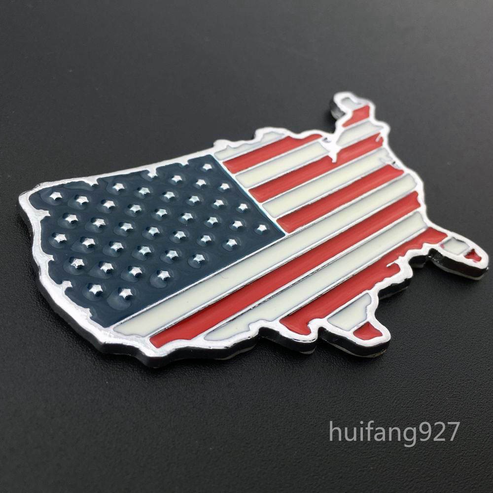 Metal Car Trunk Side Tailgate Fuel Tank Emblem Badge 3D USA Flag Decal Sticker