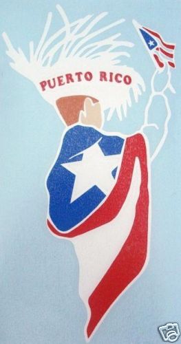 Puerto Rico “El Jibaro Puertorriqueño” with Puertorrican Flag Decal Sticker