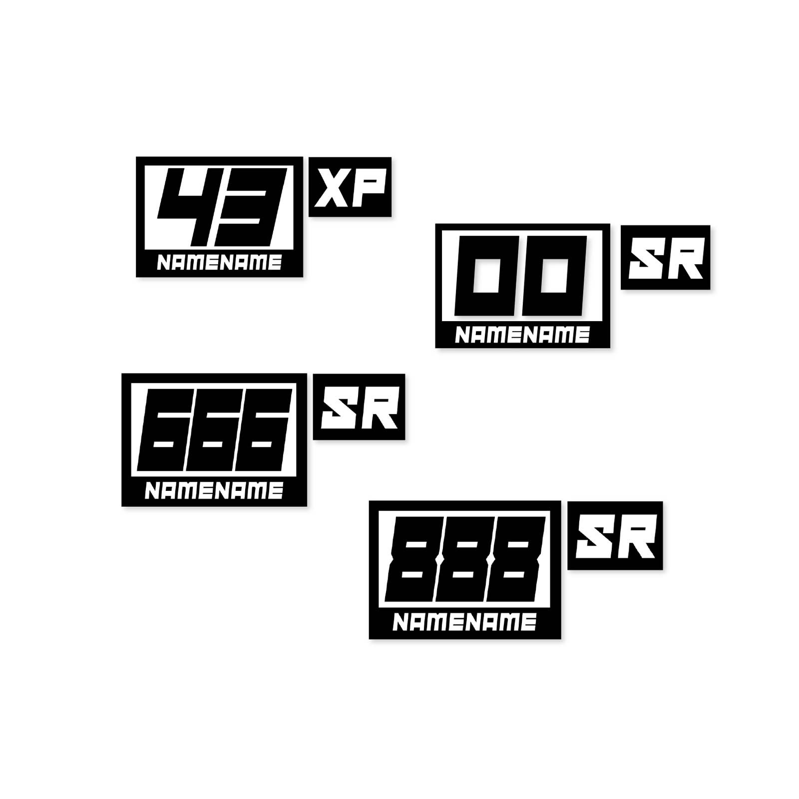 Custom Autocross Number Class Sticker Glossy x2 12″ 14″ 16″ – Style A Plate