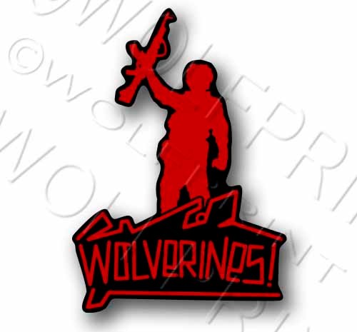Red Dawn Wolverines Sticker 5″ Tall Graffiti Freedom Fighter 2A Decal
