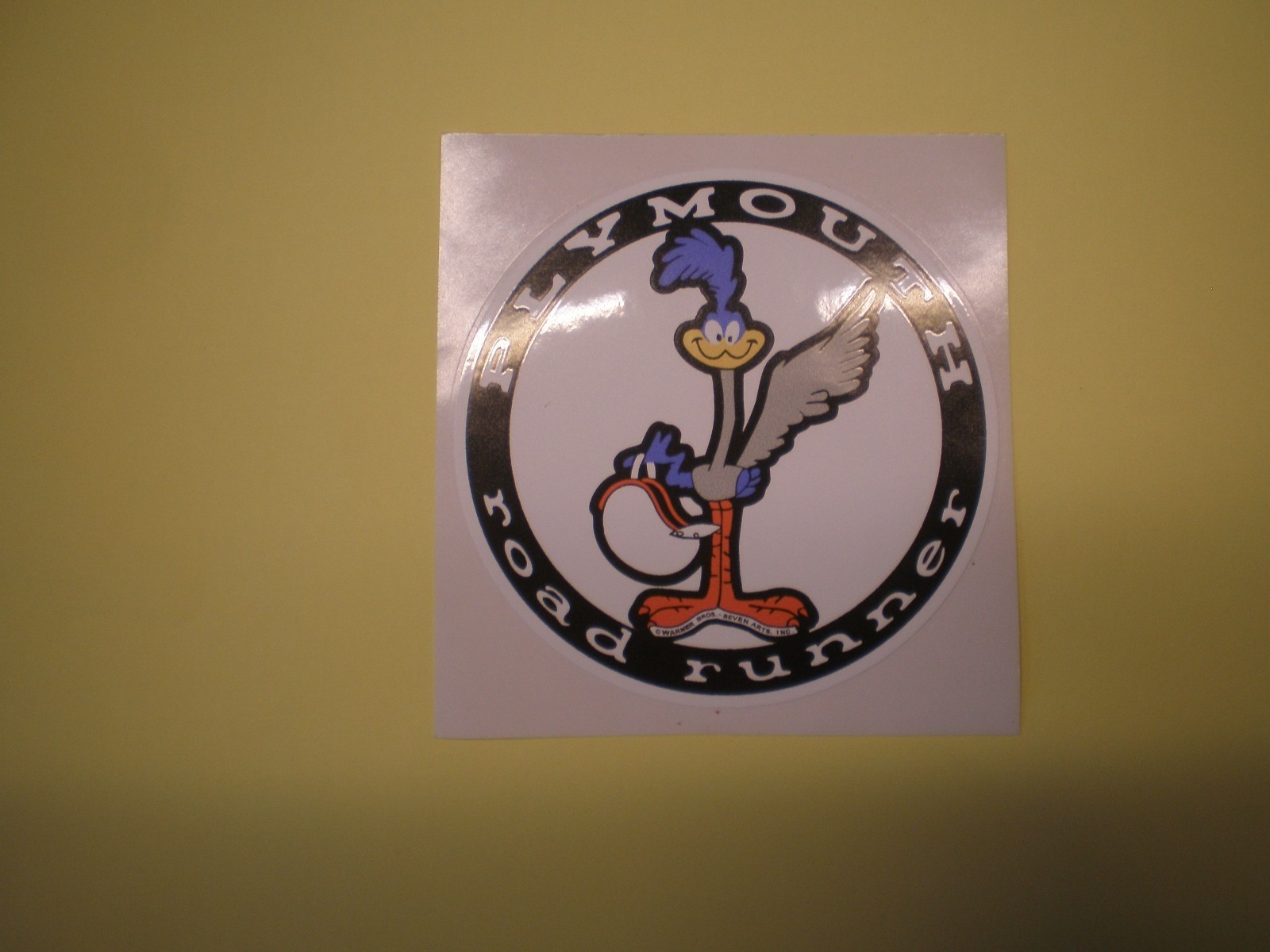 Plymouth Road Runner with helmet decal # RRH.. 4 inch sq
