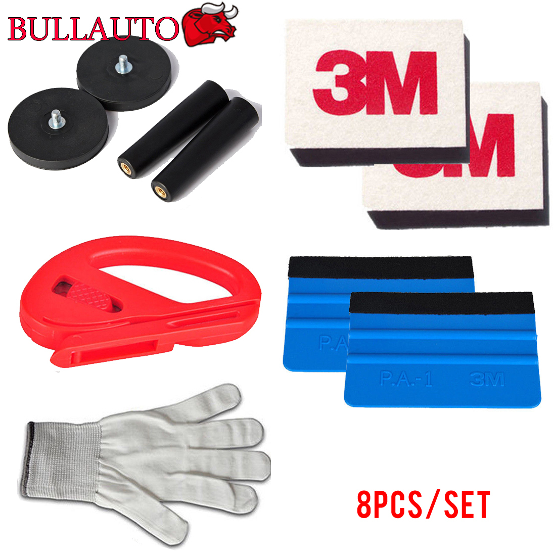 8 PCS Vinyl Squeegee for Auto Window Tint Wrapping Application Tools Kit US Ship
