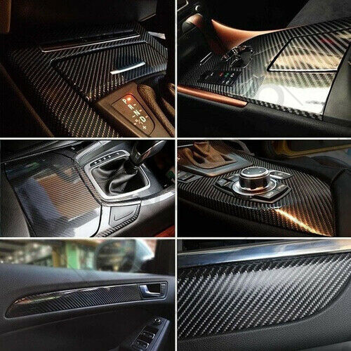 US Waterproof Carbon Fiber Vinyl Car Wrap Sheet Roll Film Sticker Decal Paper