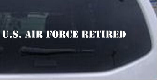 US Air Force Retired text Car or Truck Window Laptop Decal Sticker 16X1.0
