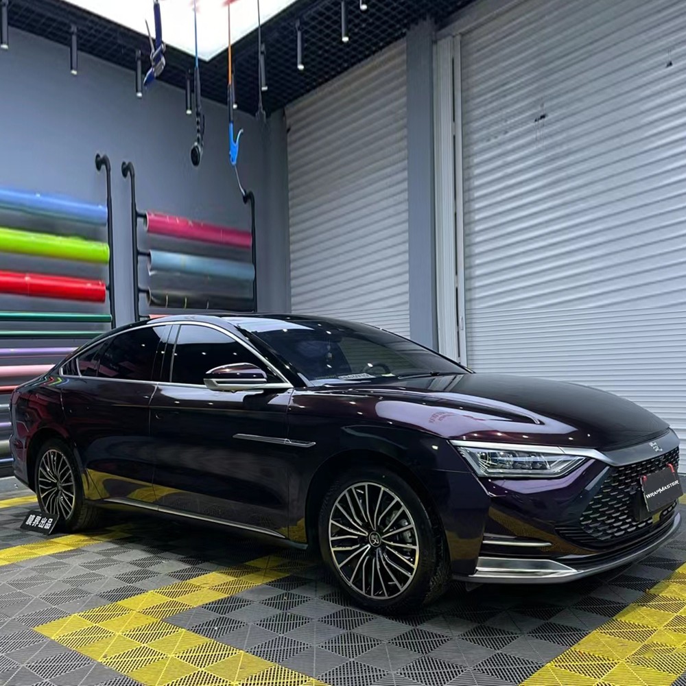 56x5FT Premium Ghost Midnight Blue Car Color Shift Universal Gloss Vinyl Wrap
