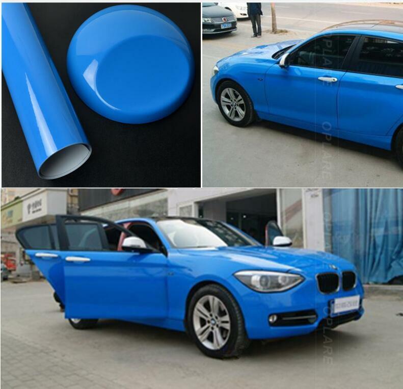 Whole Car Wrap 50FT x 5FT Ultra Glossy Blue Vinyl Roll High Gloss Film Graphics