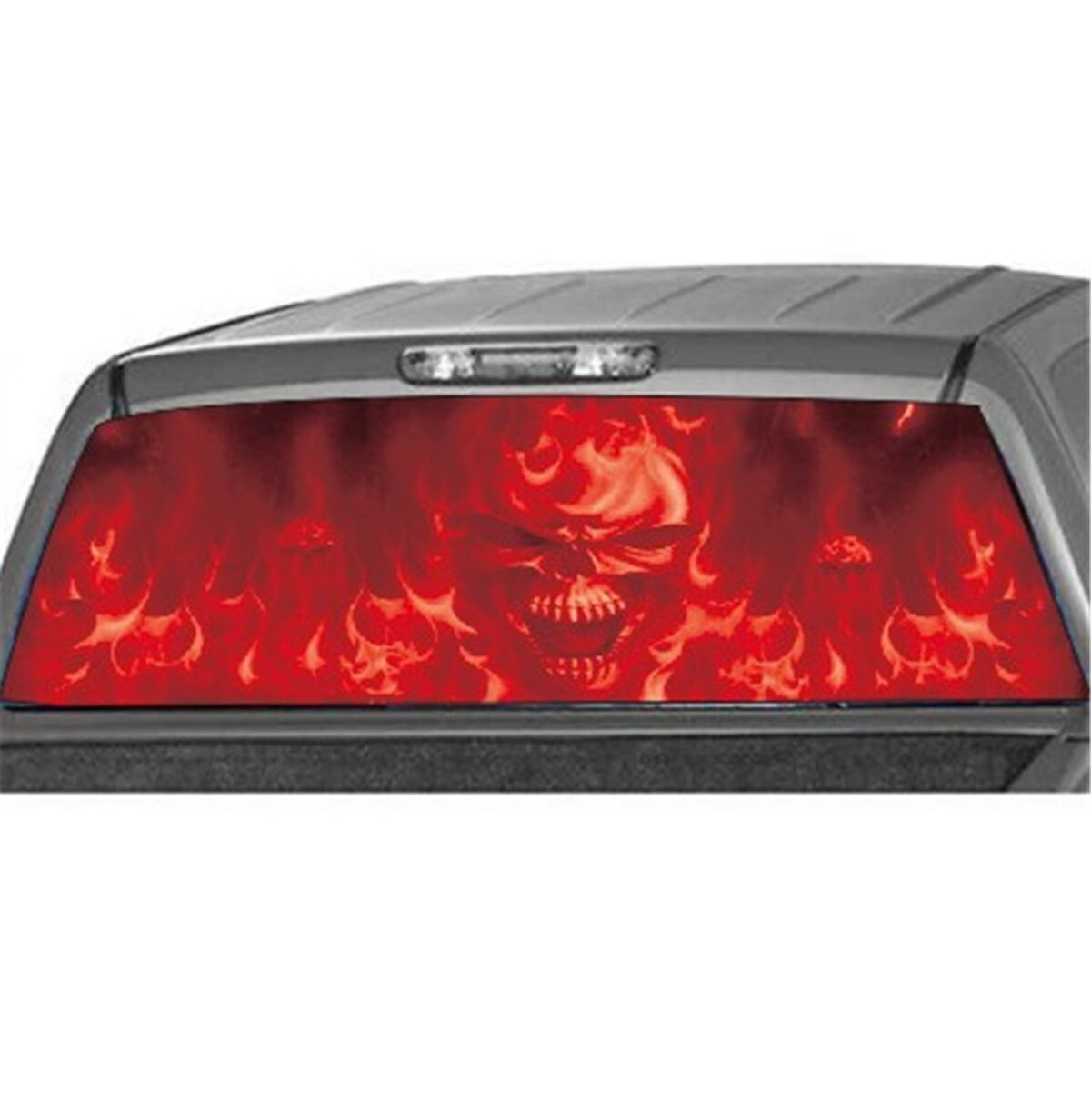 Flaming Skull Graphics Sticker Car Rear Windshield Vinyl Decal DIY Decoration