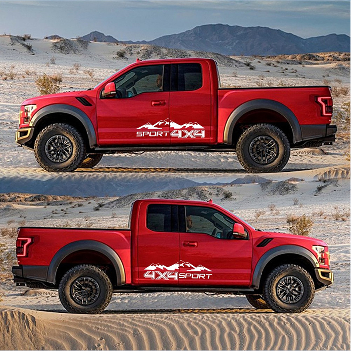 2Pcs Car Outdoor Stickers PVC Body Decals 4X4 Sport Parts For Off Road Pickup
