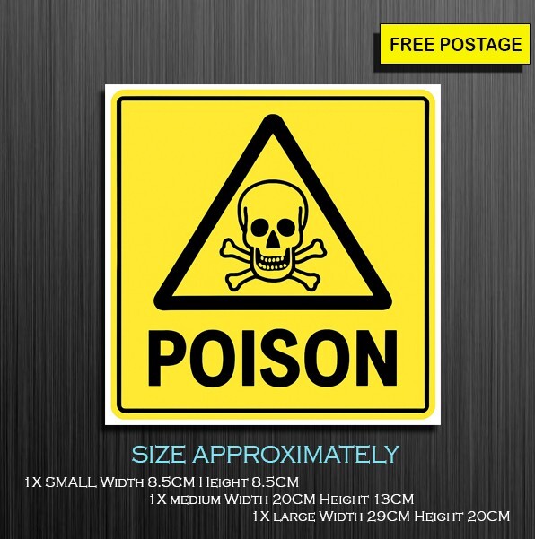 POISON Sign, Self Adhesive Waterproof Sticker