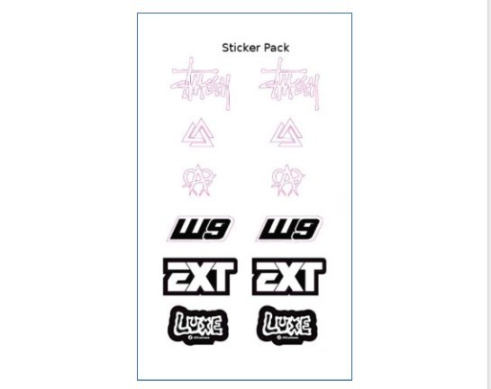 Decals 2x EXT, Chi, Unimaginable, Warp9, Luxe, Stussy [White, Holo, or Chrome]