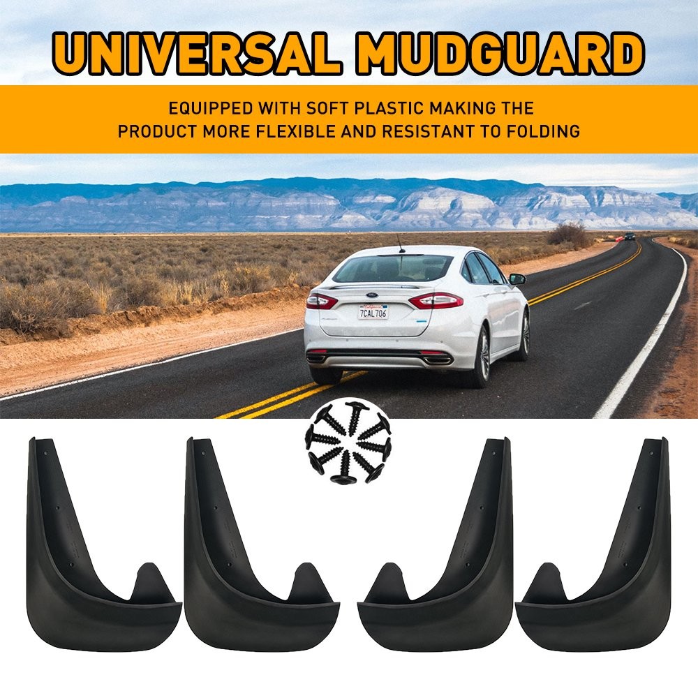 Universal Fit Splash Guards Rubber Car Mud Flaps Fender for Front Rear Tire B