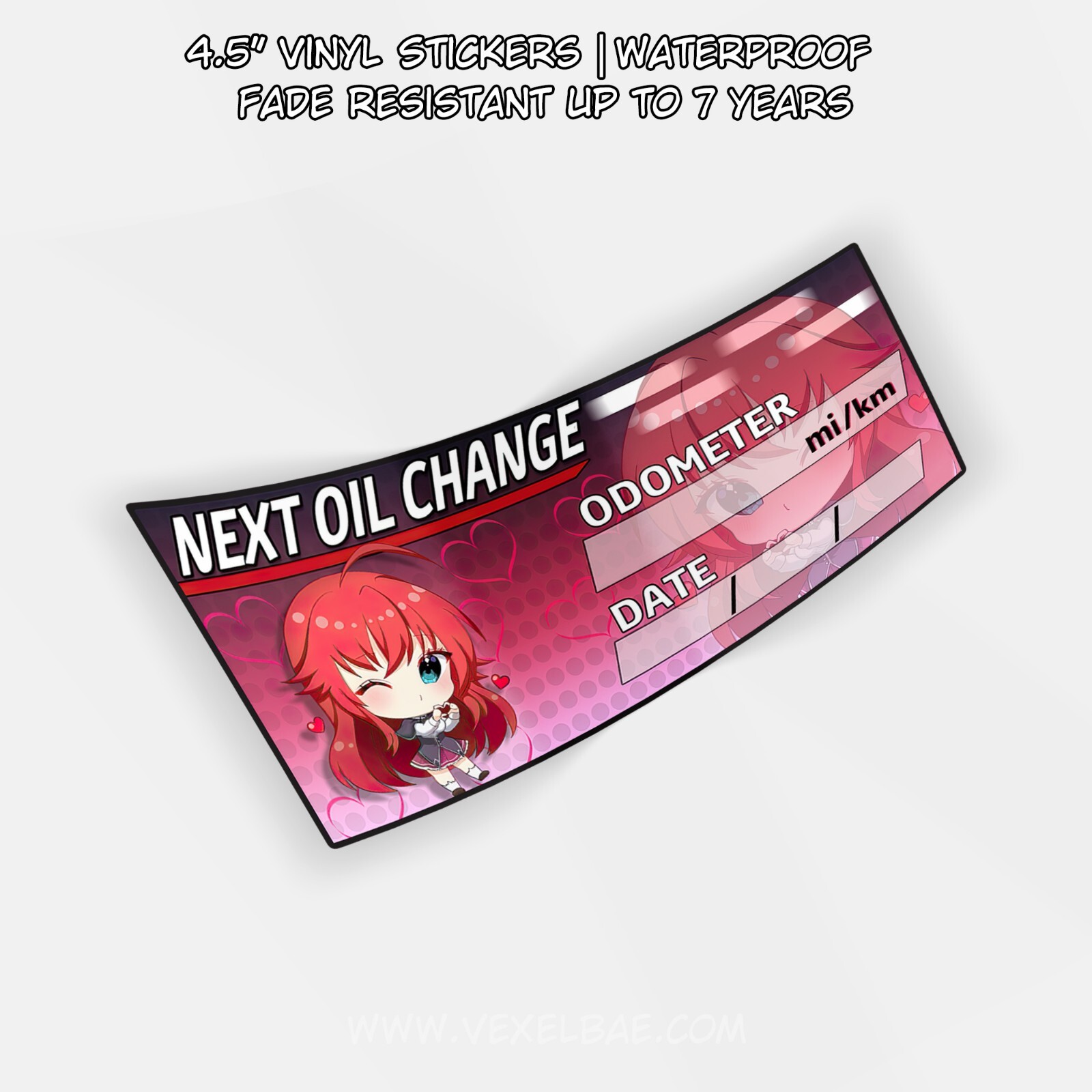 High School DxD – Rias Gremory Oil Change Reminder | Vinyl Anime Sticker JDM