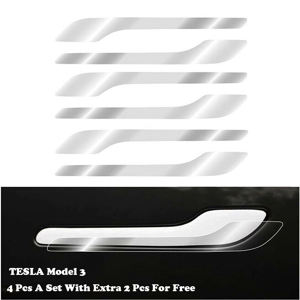 6 Pcs Tesla Car Door Handle Wrap Protector Film Anti Scratch Sticker Vinyl Decal