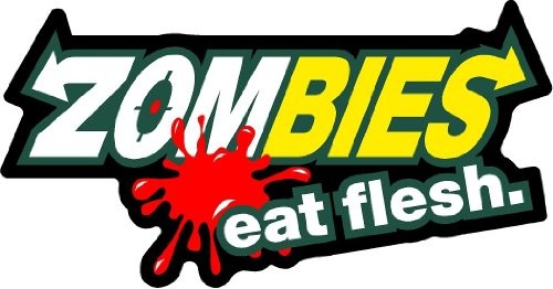 1 – 3.5″ x 7″ Zombies Eat Flesh! Decal Sticker Bio Hazard Outbreak Response 1273