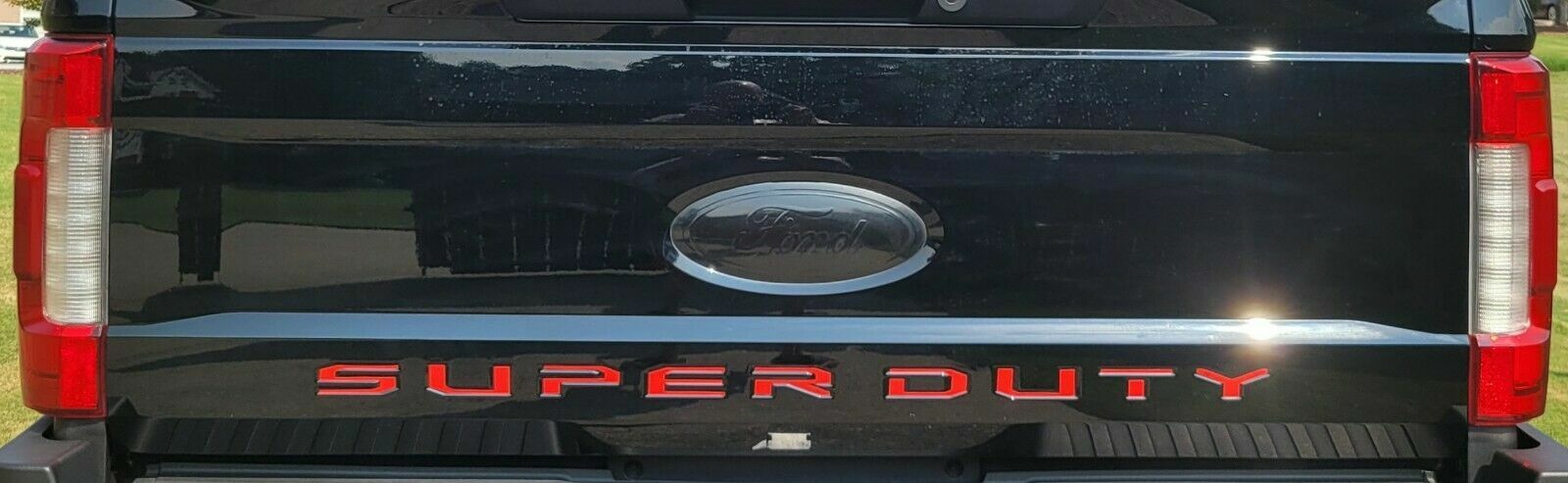 Tailgate Insert Red Letters Decal Vinyl for Ford F-250 F-350 Super Duty 2017-21