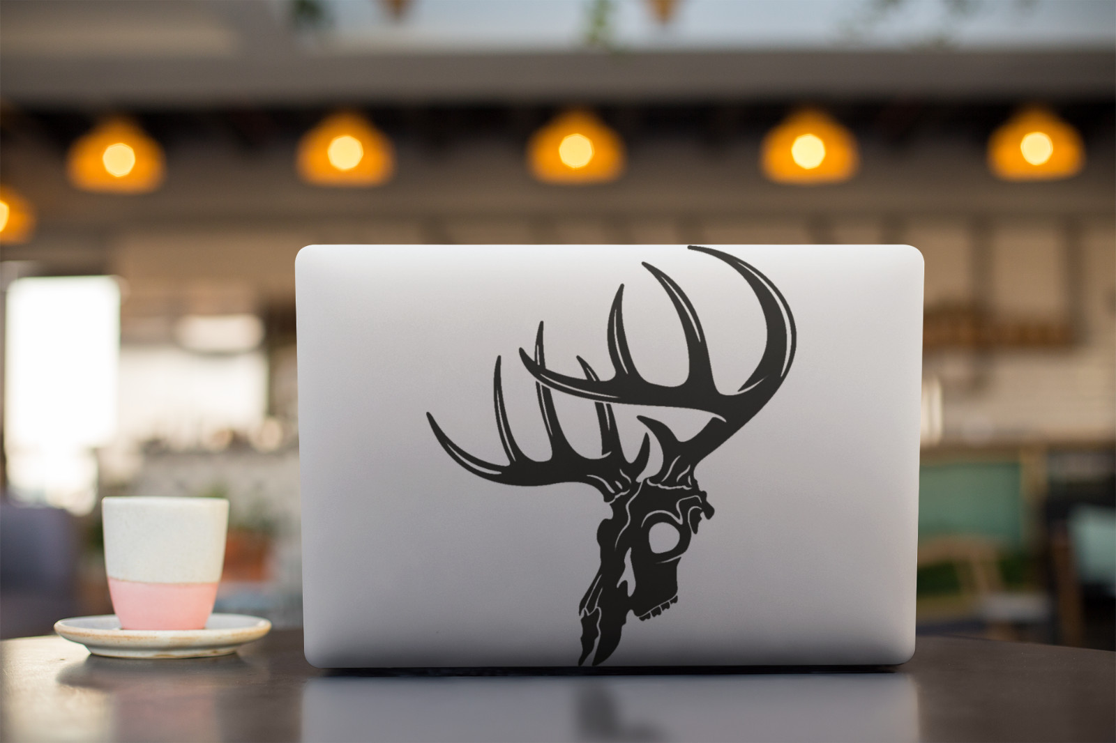 Deer Skull Truck Vinyl Decal Large Hunting Bumper Trailer Sticker Multiple Sizes