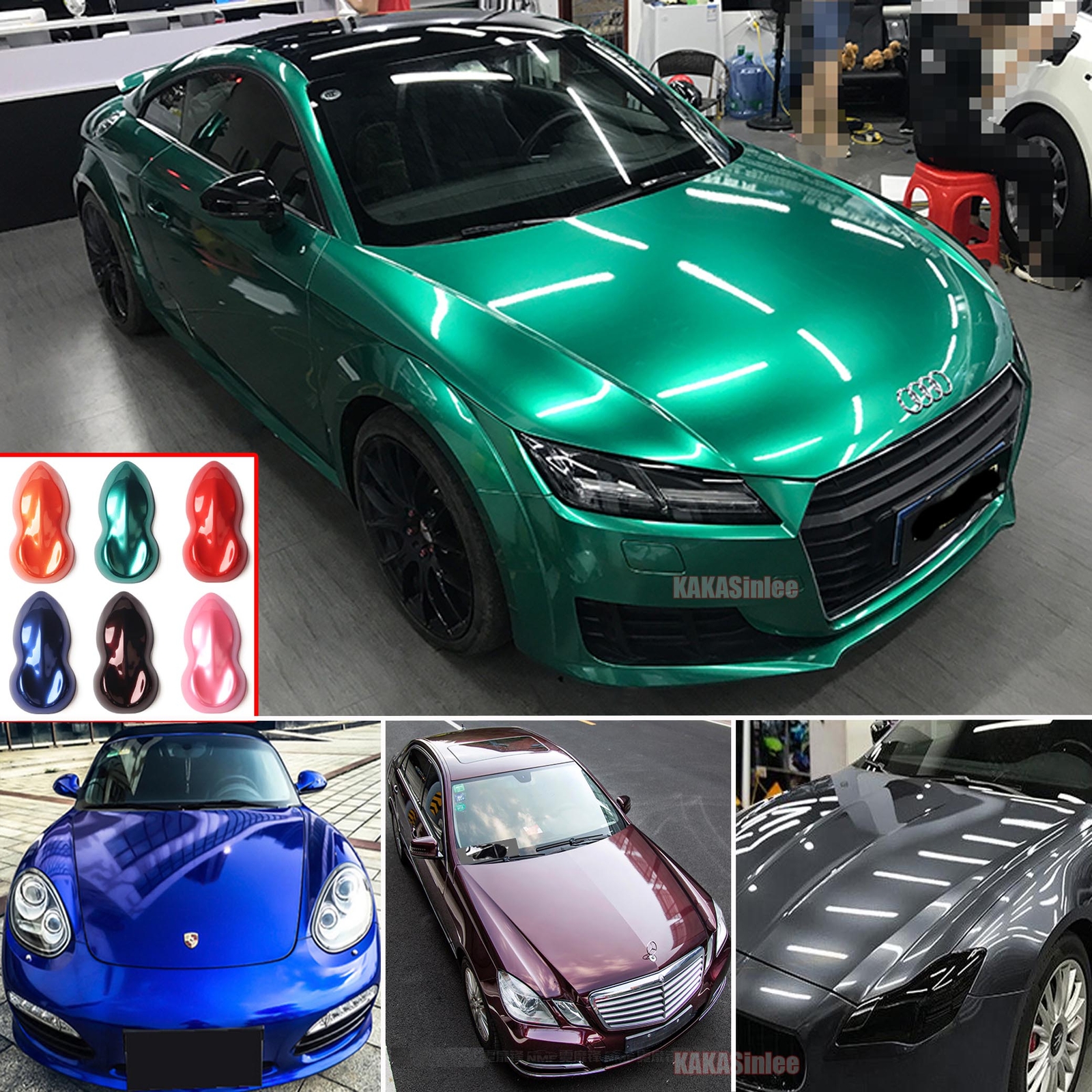 Full Car Wrap / Metal Pearl Glossy Sparkle Chrome Vinyl Film Sticker Air Free US