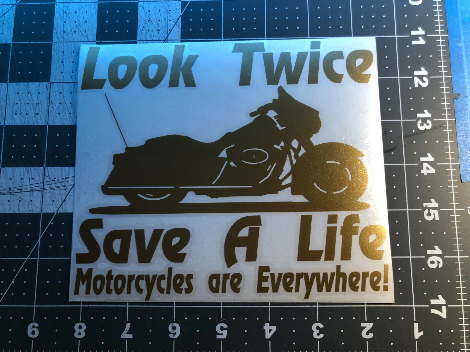 Look Twice Save a Life Motorcycle Safety Vinyl Decal Sticker 43 colors available