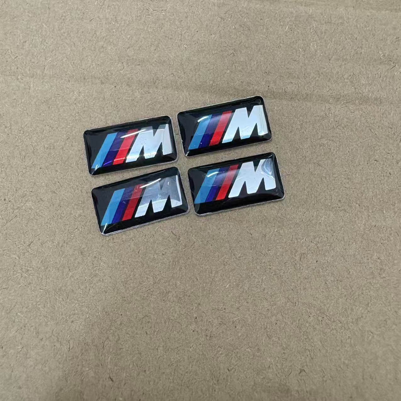4PCS 17MM X 9MM WHEEL M BADGE STICKER EMBLEM Decorative DECAL FOR BMW