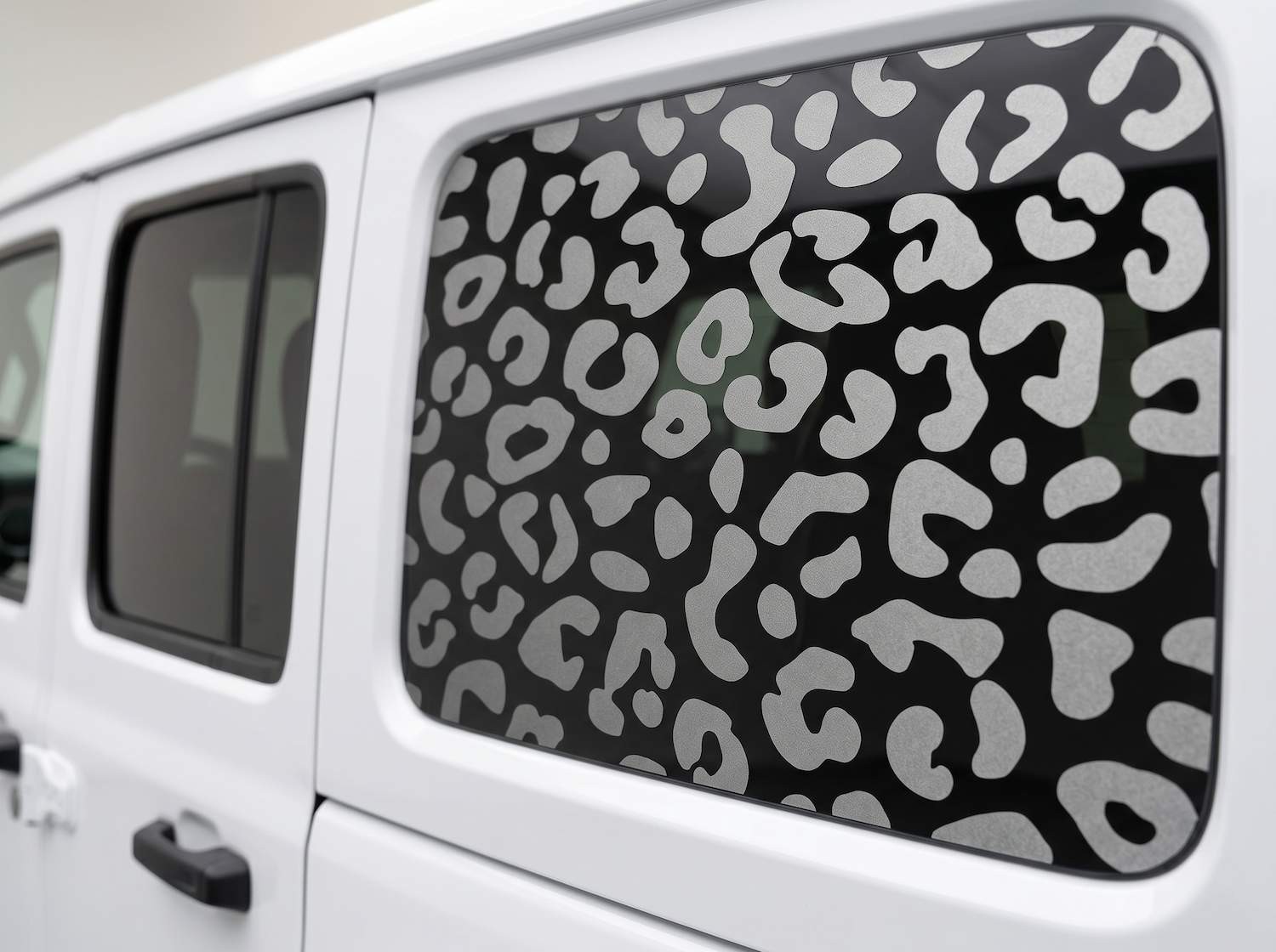2018-2026 Jeep Wrangler JLU 4 Door Rear Window Decal Set, Leopard Cheetah Vinyls