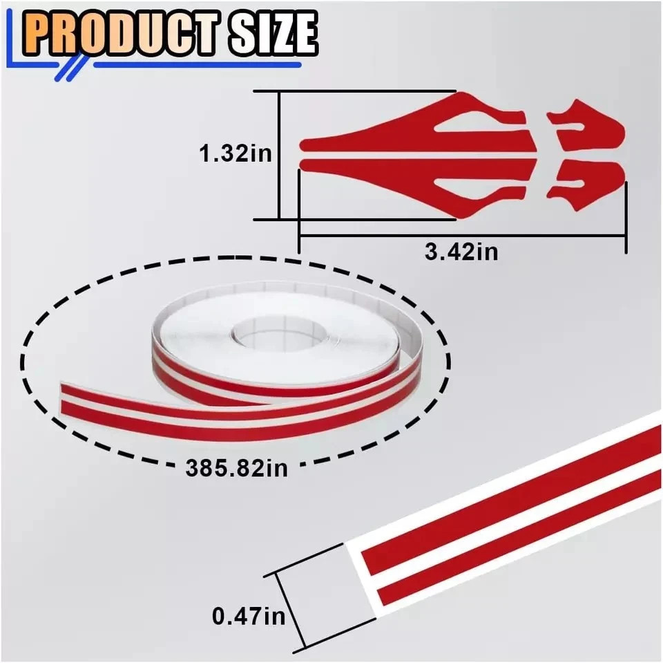 2X 32Feet Vinyl Pinstriping Pin Stripe Double Line Car Tape Decal Sticker 1/6″